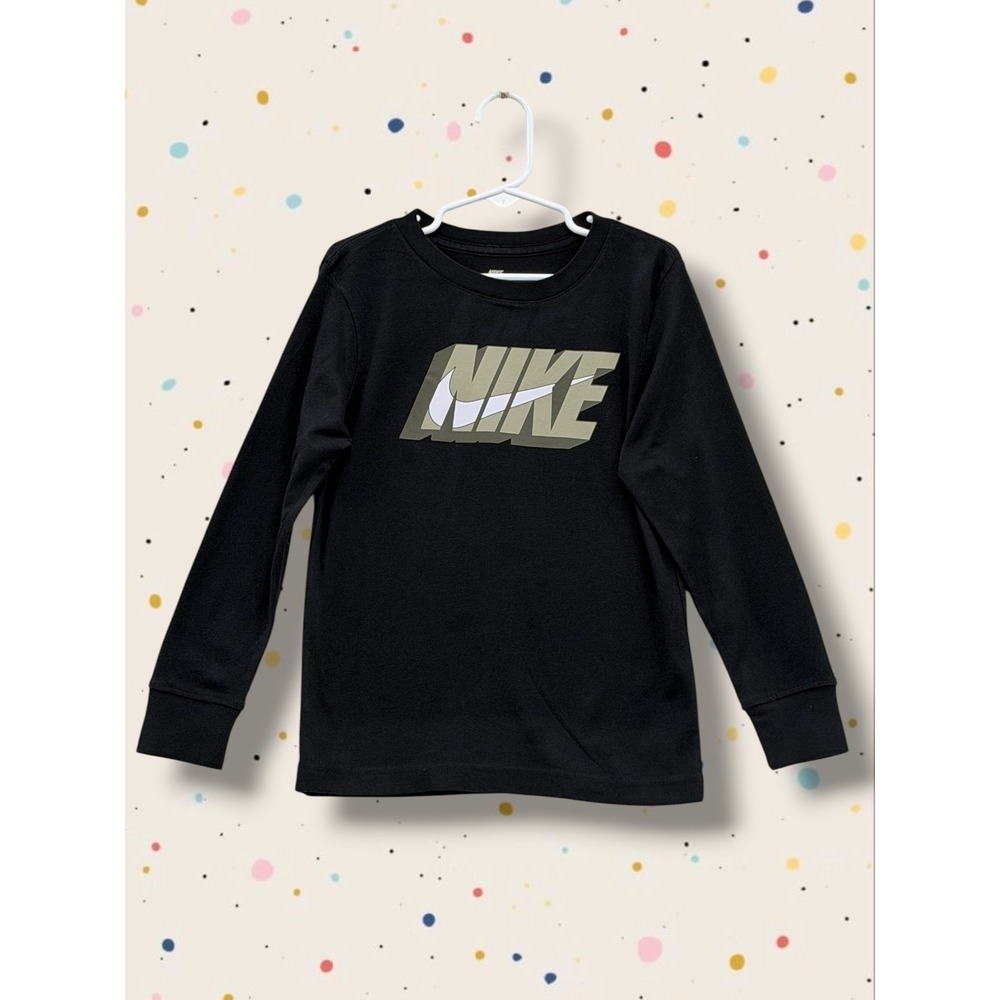 Nike Graphic Logo Cotton Blend Long Sleeve T-Shirt Size 6